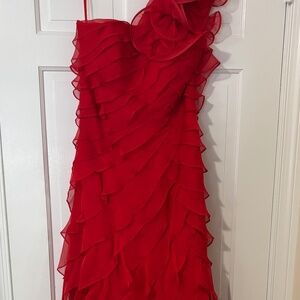 Red Chiffon gown